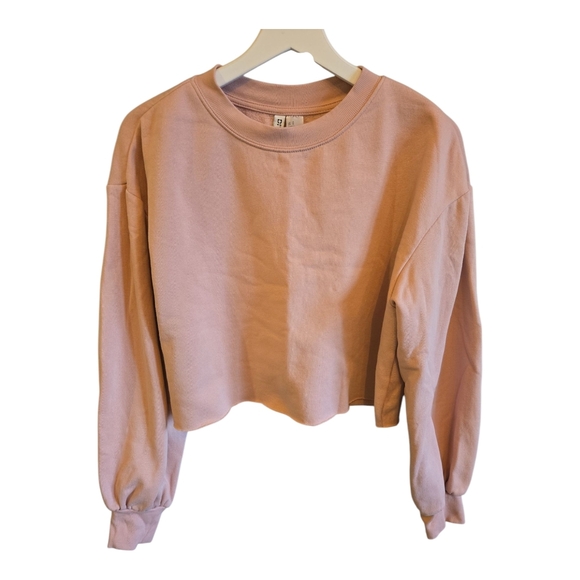 H&M DIVIDED Pink Cropped Sweatshirt - Picture 1 of 5